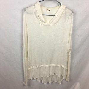 Hollister Knit Oversized Hoodie Ivory Sweater
